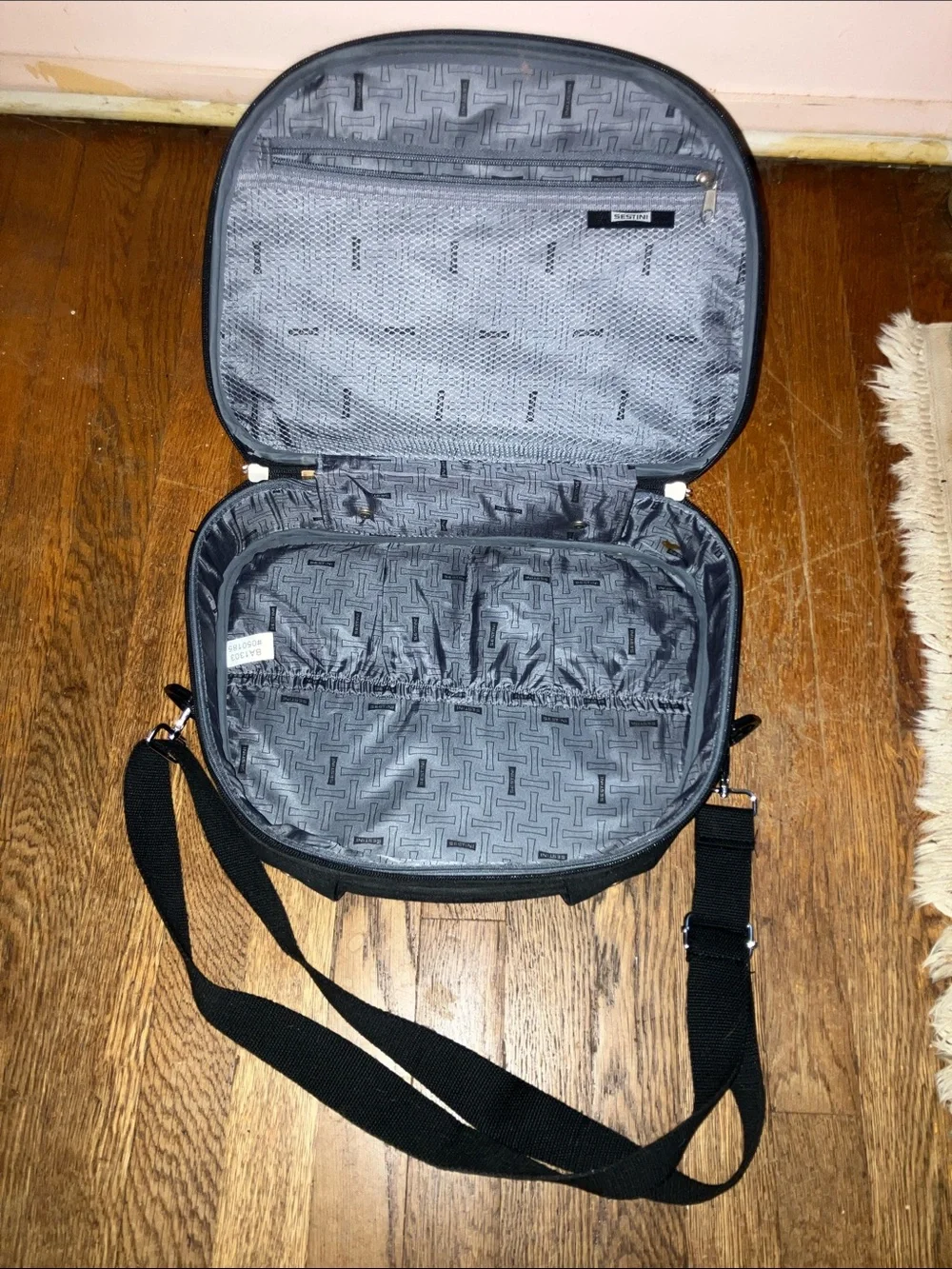 Sestini Black Durable Travel Crossbody Bag with Adjustable Strap